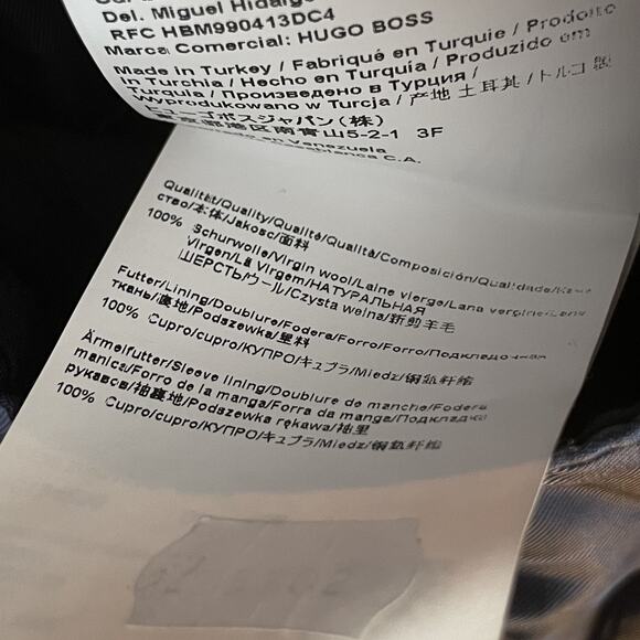 Hugo Boss Men’s 40R Navy Wool Blazer Sport Coat Jacket Made in Turkey - Picture 7 of 13